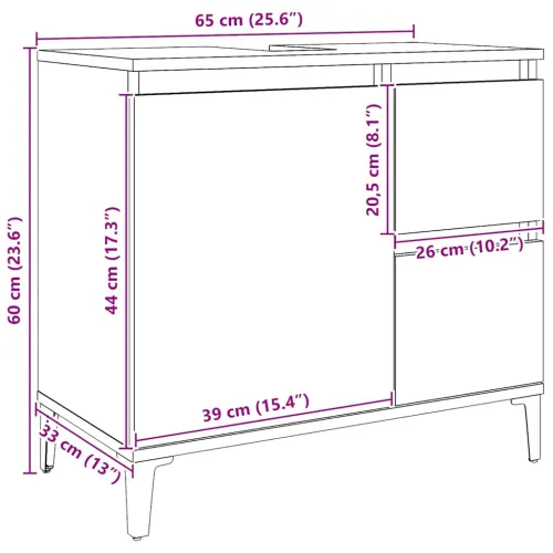 Ormarić za Lavabo - Umivaonik boja hrasta artisan 65x33x60 cm drveni - hrast artisan 1 Hrast artisan Cijena