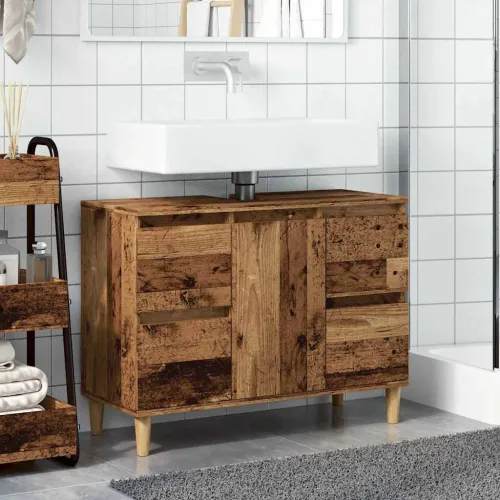 Ormarić za Lavabo - Umivaonik boja drva 80x33x60 cm konstruirano drvo - Staro drvo Cijena