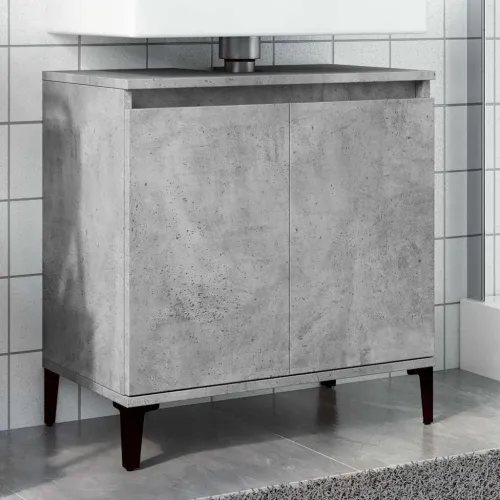 Ormarić za Lavabo - Umivaonik siva boja betona 58 x 33 x 60 cm drveni Cijena