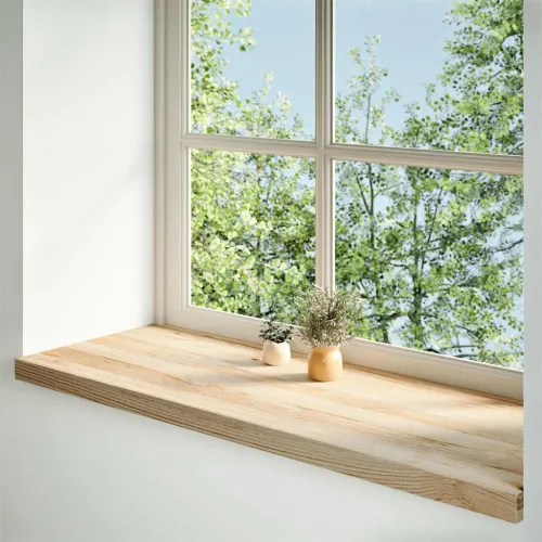 Prozorske klupice 2 kom 120x40x2 cm netretirane masivne hrast - Prirodna 120 x 40 x 2 cm Cijena
