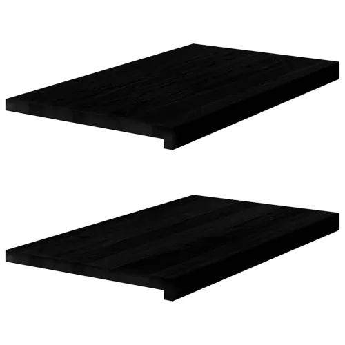 Prozorske klupice 2 kom smeđe-crne 70x40x2 cm masivne hrast - Tamno smeđa 70 x 40 x 2 cm Cijena