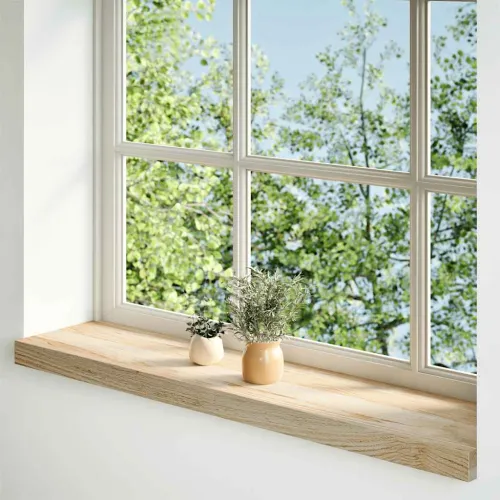 Prozorske klupice 2 kom 90x20x2 cm netretirane masivne hrast - Prirodna 90 x 20 x 2 cm Cijena