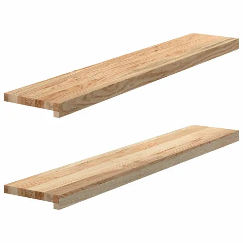 Prozorske klupice 2 kom 110x20x2 cm netretirane masivne hrast - Prirodna 110 x 20 x 2 cm Cijena