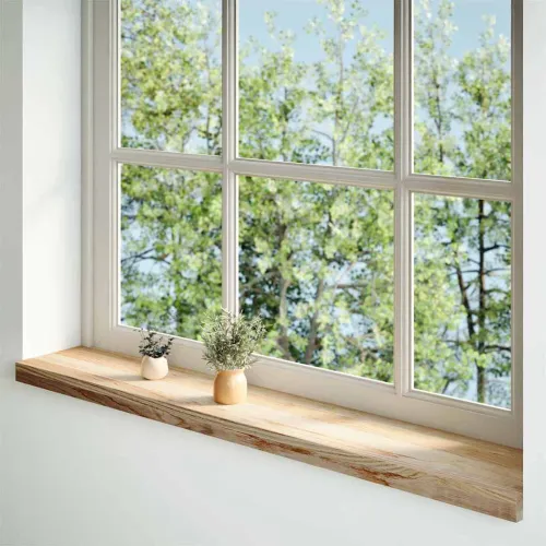Prozorske klupice 2 kom 110x20x2 cm netretirane masivne hrast - Prirodna 110 x 20 x 2 cm Cijena