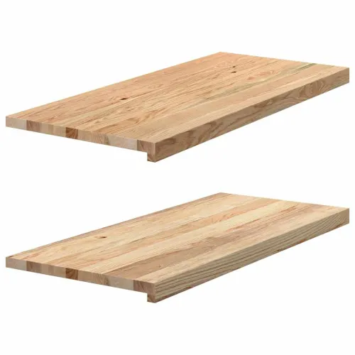 Prozorske klupice 2 kom 90x40x2 cm netretirane masivne hrast - Prirodna 90 x 40 x 2 cm Cijena