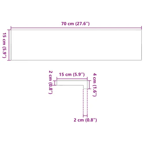 Prozorske klupice 2 kom svijetlosmeđe 70x15x2 cm masivne hrast - Svjetlosmeđa 70 x 15 x 2 cm Cijena