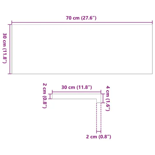 Prozorske klupice 2 kom 70x30x2 cm netretirane masivne hrast - Prirodna 70 x 30 x 2 cm Cijena