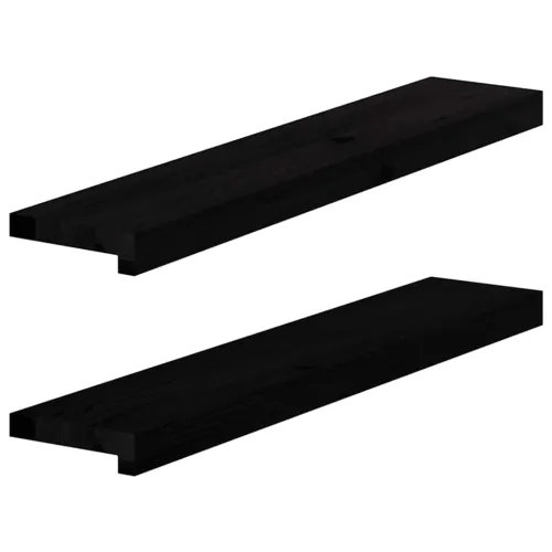 Prozorske klupice 2 kom smeđe-crne 80x15x2 cm masivne hrast - Tamno smeđa 80 x 15 x 2 cm Cijena