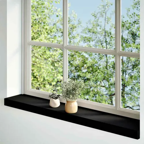 Prozorske klupice 2 kom smeđe-crne 80x15x2 cm masivne hrast - Tamno smeđa 80 x 15 x 2 cm Cijena