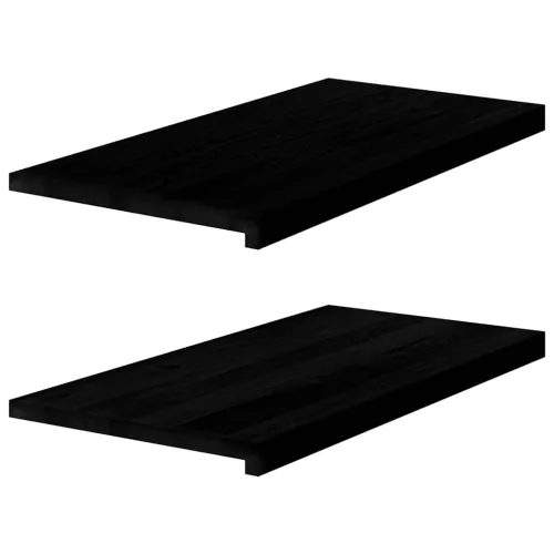 Prozorske klupice 2 kom smeđe-crne 80x40x2 cm masivne hrast - Tamno smeđa 80 x 40 x 2 cm Cijena