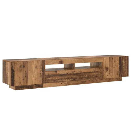 TV ormarić LED boja drva 200x35x40 cm konstruirano drvo - Staro drvo 1 Cijena