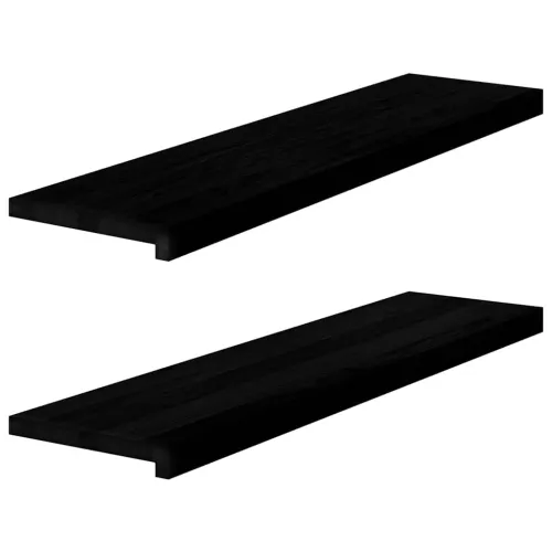 Prozorske klupice 2 kom smeđe-crne 100x25x2 cm masivne hrast - Tamno smeđa 100 x 25 x 2 cm Cijena