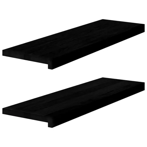 Prozorske klupice 2 kom smeđe-crne 80x25x2 cm masivne hrast - Tamno smeđa 80 x 25 x 2 cm Cijena