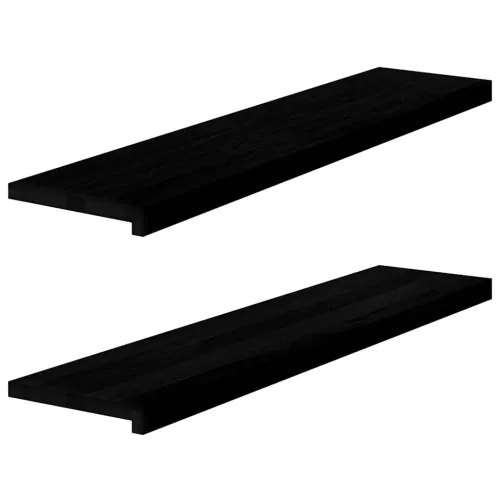 Prozorske klupice 2 kom smeđe-crne 110x30x2 cm masivne hrast - Tamno smeđa 110 x 30 x 2 cm Cijena