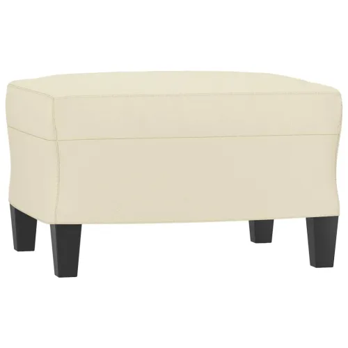 Fotelja s tabureom krem 60 cm od umjetne kože - Krema Cijena