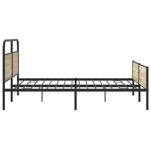 Metalni okvir kreveta bez madraca boja hrasta 193x203 cm - Dimljeni hrast 193 x 203 cm s uzglavljem i dvostrukim niskim podnožje Cijena