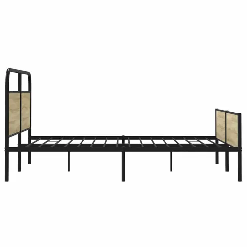 Metalni okvir kreveta bez madraca boja hrasta sonome 193x203 cm - sonoma hrast 193 x 203 cm s uzglavljem i visokim podnožjem Cijena