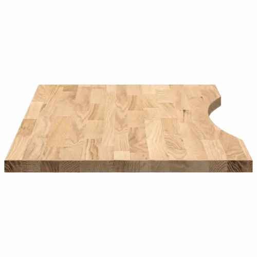 Ploča za radni stol 80x60x2,5 cm netretirane masivne hrastovine - Prirodna 80 x 60 x 2.5 cm Cijena