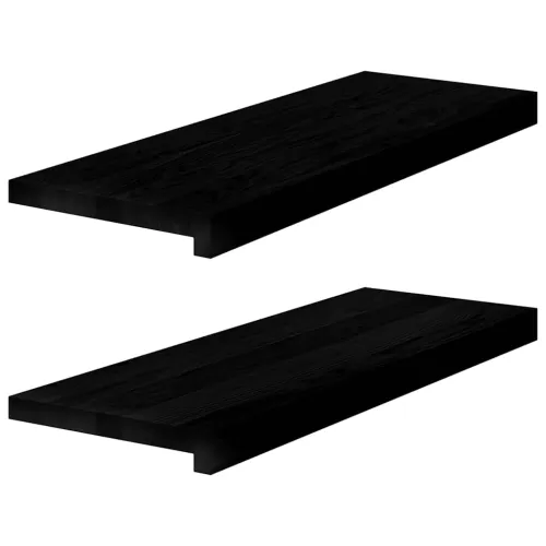 Prozorske klupice 2 kom smeđe-crne 70x25x2 cm masivne hrast - Tamno smeđa 70 x 25 x 2 cm Cijena