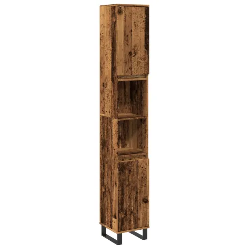 Kupaonski ormarić staro drvo 30x30x190 cm konstruirano drvo - Staro drvo Cijena