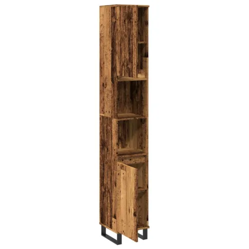 Kupaonski ormarić staro drvo 30x30x190 cm konstruirano drvo - Staro drvo Cijena