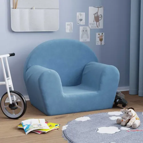 Dječja sofa plava mekana plišana - Plava Stolica Cijena