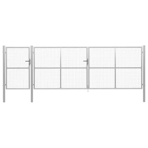 Dvorišna vrata - Vrtna vrata Čelik 500x150 cm Srebrna - Srebrno 500 x 150 cm Cijena