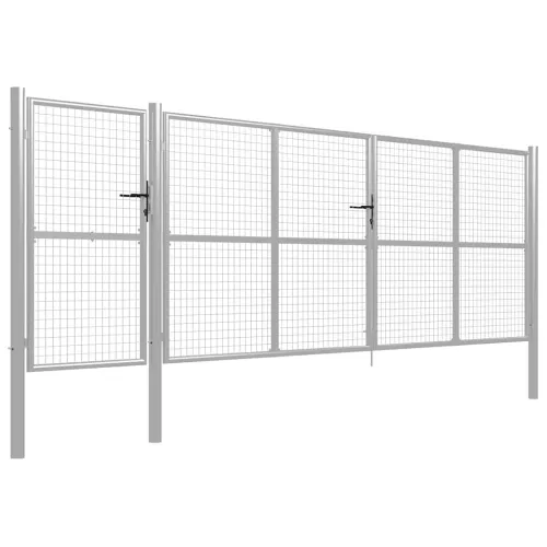 Dvorišna vrata - Vrtna vrata Čelik 500x150 cm Srebrna - Srebrno 500 x 150 cm Cijena