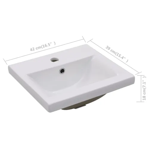 Ugradbeni Lavabo - Umivaonik 42 x 39 x 18 cm keramički bijeli - 42 x 39 x 18 cm Cijena