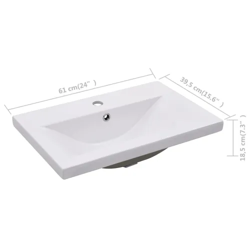 Ugradbeni Lavabo - Umivaonik 61 x 39,5 x 18,5 cm keramički bijeli - 61 x 39.5 x 18.5 cm Cijena