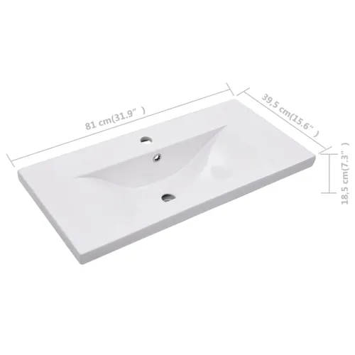 Ugradbeni Lavabo - Umivaonik 81 x 39,5 x 18,5 cm keramički bijeli - 81 x 39.5 x 18.5 cm Cijena