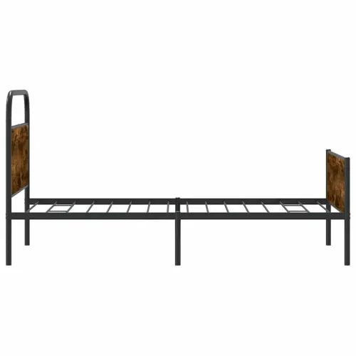 Okvir kreveta bez madraca boja hrasta sonome 107x203 cm drveni - Dimljeni hrast 107 x 203 cm s uzglavljem i visokim podnožjem Cijena