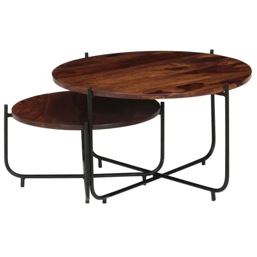 2-dijelni set stolića za kavu od masivnog drva akacije 60x35 cm Cijena