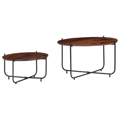 2-dijelni set stolića za kavu od masivnog drva akacije 60x35 cm Cijena