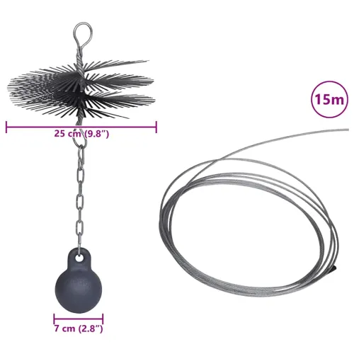 Okrugla četka za dimnjak dijametrom 25 cm - 25 cm Cijena