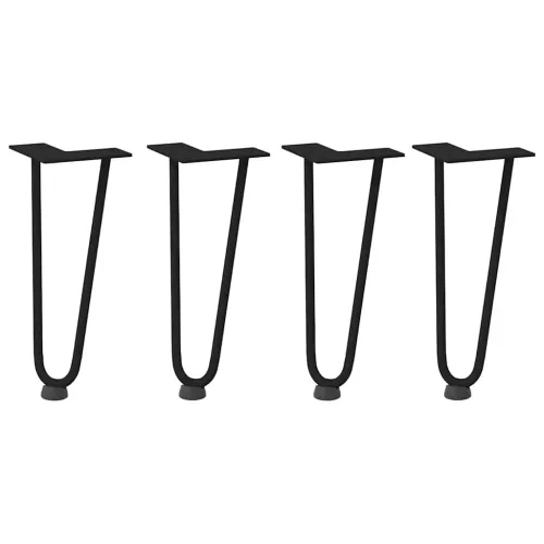 Noge s ukosnicama za stolić za kavu 4 kom. Crne 30 cm Puni čelik - Crna 30 cm 2 rods Cijena