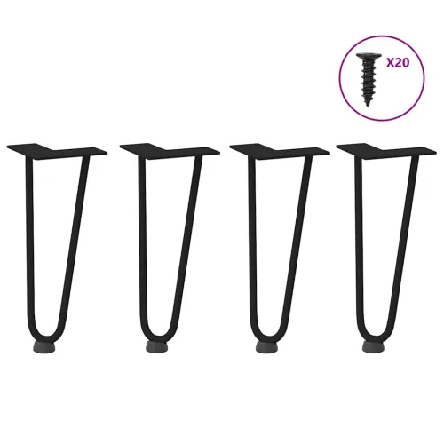 Noge s ukosnicama za stolić za kavu 4 kom. Crne 30 cm Puni čelik - Crna 30 cm 2 rods Cijena