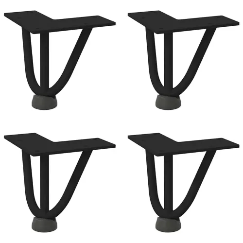 Noge za ukosnice za stolić za kavu 4 kom. Crne 10 cm Puni čelik - Crna 10 cm 3 rods Cijena