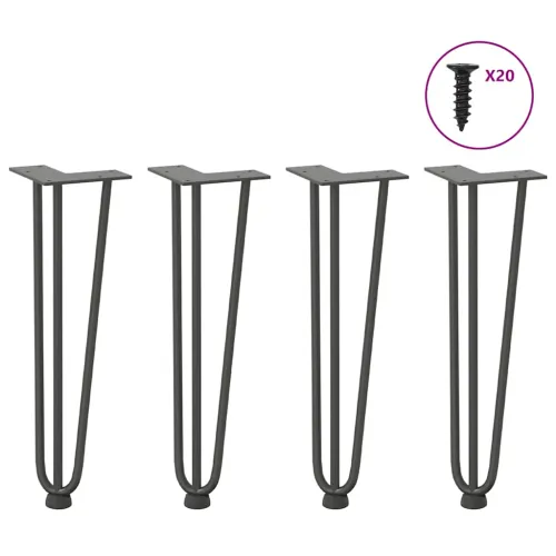 Noge s ukosnicama za stolić za kavu 4 kom. antracit 42 cm puni čelik - Antracit 42 cm 3 rods Cijena