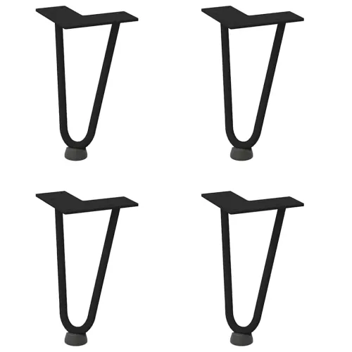 Noge s ukosnicama za stolić za kavu 4 kom. Crne 20 cm Puni čelik - Crna 20 cm 2 rods Cijena