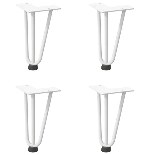 Noge s ukosnicama za stolić za kavu 4 kom. bijele 20 cm, puni čelik - Bijela 20 cm 3 rods Cijena