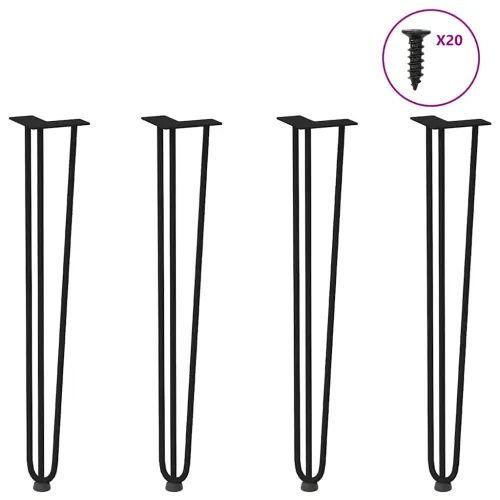ukosne noge za konzolne stoliće za konzolni stolić od 4 kom. Crne 72 cm Puni čelik - Crna 72 cm 3 rods Cijena