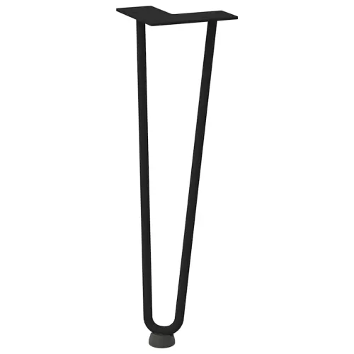 Noge s ukosnicama za stolić za kavu 4 kom. Crne 42 cm Puni čelik - Crna 42 cm 2 rods Cijena