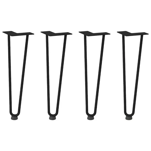 Noge s ukosnicama za stolić za kavu 4 kom. Crne 42 cm Puni čelik - Crna 42 cm 2 rods Cijena