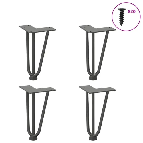 Noge s ukosnicama za stolić za kavu 4 kom. antracit 20 cm puni čelik - Antracit 20 cm 3 rods Cijena