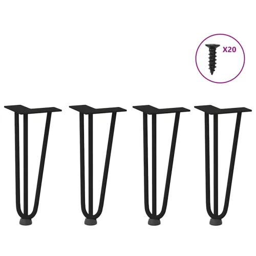Noge s ukosnicama za stolić za kavu 4 kom. Crne 30 cm Puni čelik - Crna 30 cm 3 rods Cijena