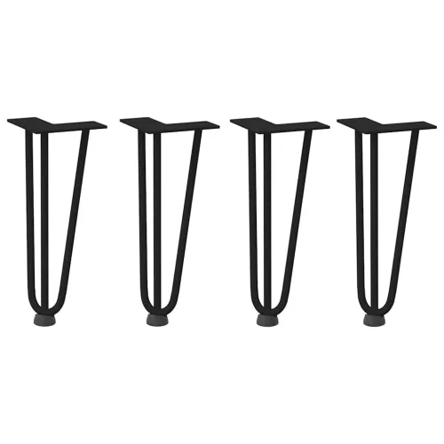 Noge s ukosnicama za stolić za kavu 4 kom. Crne 30 cm Puni čelik - Crna 30 cm 3 rods Cijena