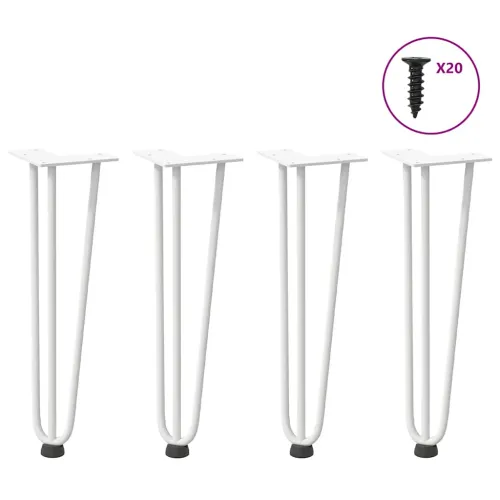 Noge s ukosnicama za stolić za kavu 4 kom. bijele 42 cm, puni čelik - Bijela 42 cm 3 rods Cijena