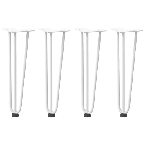 Noge s ukosnicama za stolić za kavu 4 kom. bijele 42 cm, puni čelik - Bijela 42 cm 3 rods Cijena