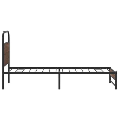 Okvir kreveta bez madraca smeđa boja hrasta 107x203 cm drveni - Smeđi hrast 107 x 203 cm s uzglavljem i dvostrukim niskim podnož Cijena